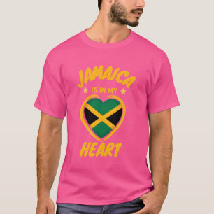 Jamaica is in mijn hart trots Jamaicaanse vlag T-shirt