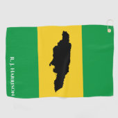 Jamaica Island Green Black Gold Jamaican Flag Golfhanddoek (Horizontaal)