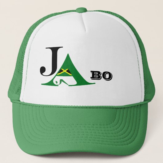 Jamaica JA BO Green Trucker Hat Pet (Voorkant)