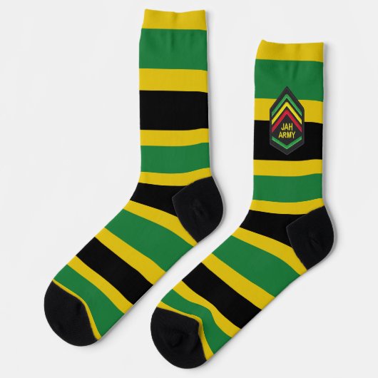 Jamaica Jah Army Rasta Reggae Roots Socks Sokken (Links)