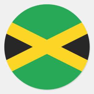Jamaica (Jamaicaan) Vlag Ronde Sticker