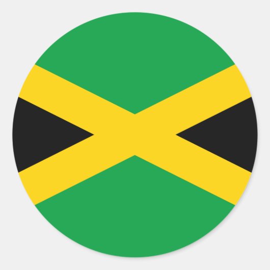 Jamaica (Jamaicaan) Vlag Ronde Sticker (Voorkant)
