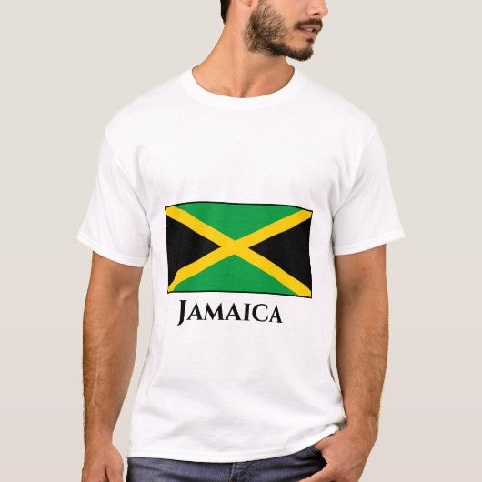Jamaica (Jamaicaan) Vlag T-shirt (Voorkant)