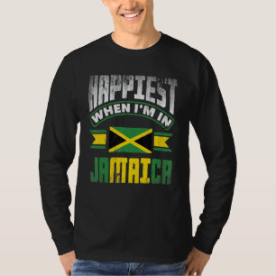 Jamaica Jamaicaans Jamaica Vlag Gelukkigst Als Ik  T-shirt