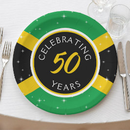 Jamaica Jamaicaanse vlag 50 jaar Jubileum op de ve Papieren Bordje