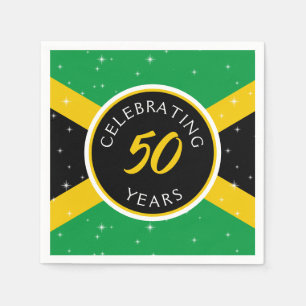 Jamaica Jamaicaanse vlag 50 jaar Jubileum op de ve Servet