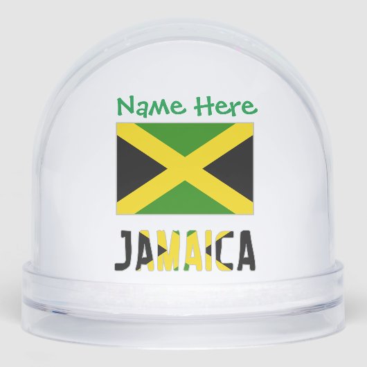 Jamaica Jamaicaanse vlag groen gepersonaliseerd Sneeuwbol (Voorkant)