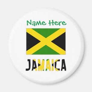 Jamaica Jamaicaanse Vlag Groen Personalisatie Rond Magneet