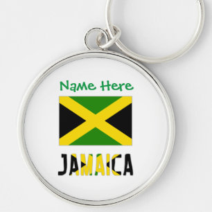 Jamaica Jamaicaanse Vlag Groen Personalisatie Rond Sleutelhanger