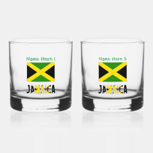 Jamaica Jamaicaanse Vlag Groen Personalisatie Whisky Glas