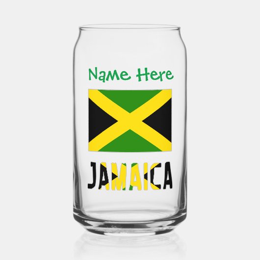 Jamaica Jamaicaanse Vlag Groene Personalisatie Blikvorm Glas (Voorkant)