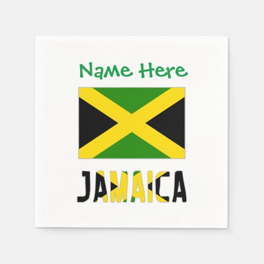 Jamaica Jamaicaanse vlag Groene Personalisatie Par Servet (Voorkant)