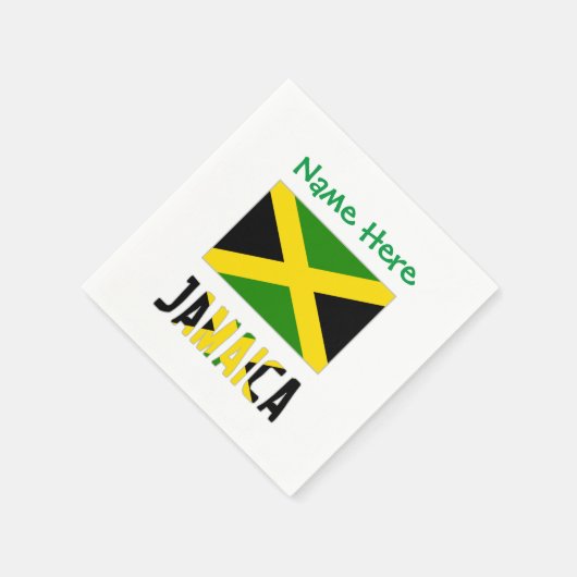 Jamaica Jamaicaanse vlag Groene Personalisatie Par Servet (Hoek)