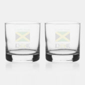Jamaica Jamaicaanse Vlag Groene Personalisatie Whisky Glas (Achterkant)
