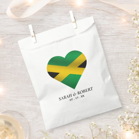 Jamaica Jamaicaanse vlag hart bruiloft Bedankzakje (Geknipt)