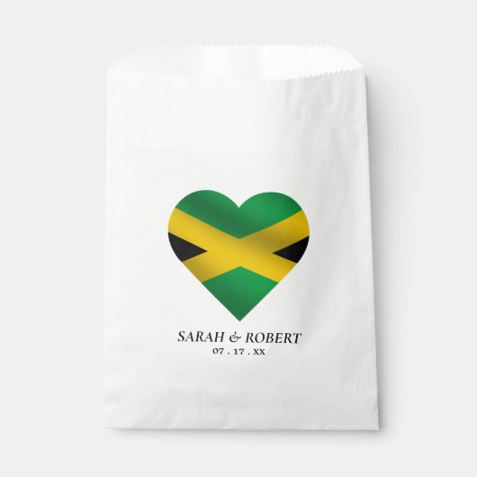 Jamaica Jamaicaanse vlag hart bruiloft Bedankzakje (Voorkant)