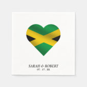 Jamaica Jamaicaanse vlag hart bruiloft Servet (Voorkant)