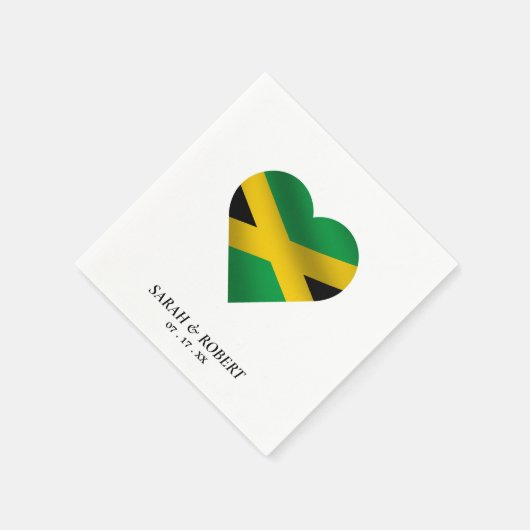 Jamaica Jamaicaanse vlag hart bruiloft Servet (Hoek)