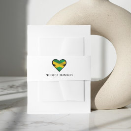 Jamaica Jamaicaanse vlag hart bruiloft Uitnodigingen Wikkel