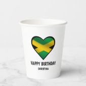 Jamaica Jamaicaanse vlag hart gelukkige verjaardag Papieren Bekers (Achterkant)