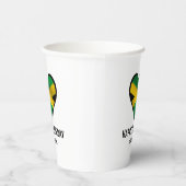 Jamaica Jamaicaanse vlag hart gelukkige verjaardag Papieren Bekers (Rechts)