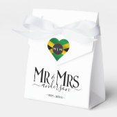 Jamaica Jamaicaanse Vlag Hart Leuke Pas getrouwd B Bedankdoosjes (Voorkant Zijde)