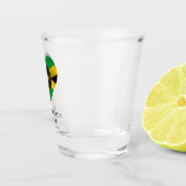 Jamaica Jamaicaanse Vlag Hart Monogram Bruiloft Shot Glas (Rechts)