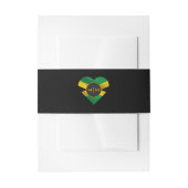 Jamaica Jamaicaanse Vlag Hart Monogram Bruiloft Uitnodigingen Wikkel (Voorkant Voorbeeld)
