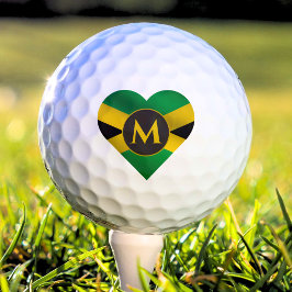 Jamaica Jamaicaanse vlag Hart Naam Monogram Initia Golfballen