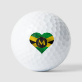 Jamaica Jamaicaanse vlag Hart Naam Monogram Initia Golfballen (Voorkant)