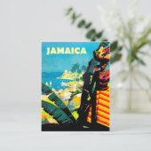 Jamaica, Jamaicaanse vrouw met fruitmand op haar k Briefkaart (Staand voorkant)