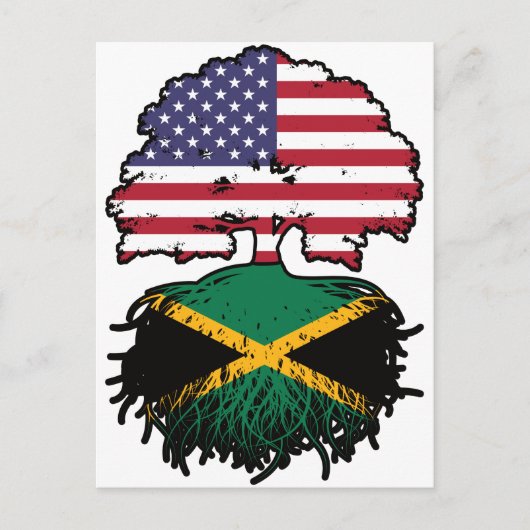 Jamaica Jamaican American USA Tree Roots Flag Briefkaart (Voorkant)