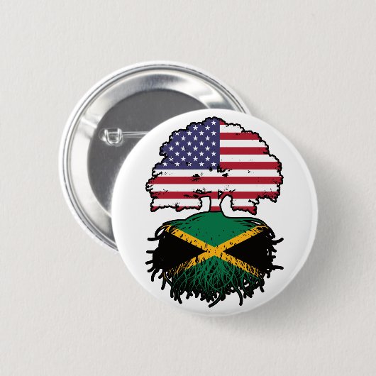 Jamaica Jamaican American USA Tree Roots Flag Ronde Button 5,7 Cm (Voorkant /achterkant)
