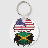 Jamaica Jamaican American USA Tree Roots Flag Sleutelhanger (Achterkant)