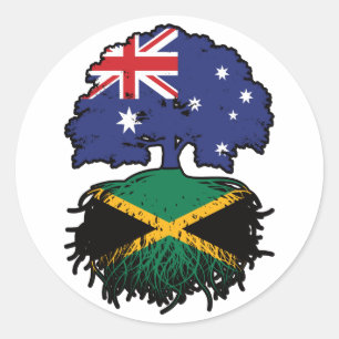 Jamaica Jamaican Australian Australia Tree Roots Ronde Sticker