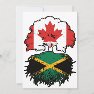 Jamaica Jamaican Canadian Canada Tree Roots Flag Kaart