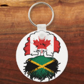 Jamaica Jamaican Canadian Canada Tree Roots Flag Sleutelhanger (Achterkant)