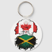 Jamaica Jamaican Canadian Canada Tree Roots Flag Sleutelhanger (Achterkant)