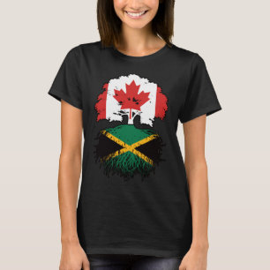 Jamaica Jamaican Canadian Canada Tree Roots Flag T-shirt