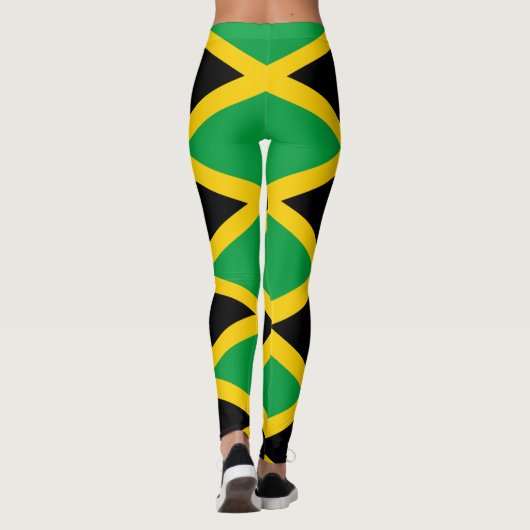 Jamaica Jamaican Flag Green Gold & Black Leggings (Achterkant)