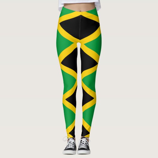Jamaica Jamaican Flag Green Gold & Black Leggings (Voorkant)
