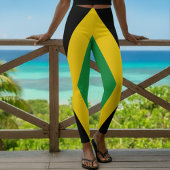 Jamaica Jamaican Flag Green Gold & Black Leggings