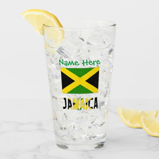 Jamaica Jamaican Flag Green Personalization Drink Glas (Voorkant ijs)