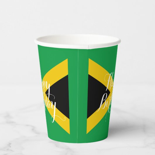 Jamaica Jamaican Flag Happy Birthday Papieren Bekers (Rechts)