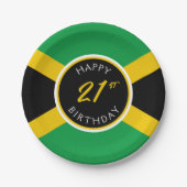 Jamaica Jamaican Flag Happy Birthday Papieren Bordje (Voorkant)