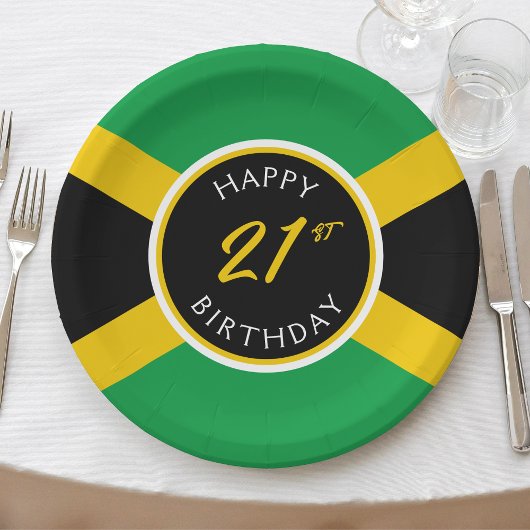 Jamaica Jamaican Flag Happy Birthday Papieren Bordje