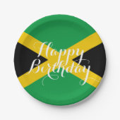 Jamaica Jamaican Flag Happy Birthday Papieren Bordje (Voorkant)