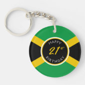 Jamaica Jamaican Flag Happy Birthday Sleutelhanger (Voorkant)