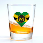 Jamaica Jamaican Flag Heart Name Monogram Initiaal Shot Glas