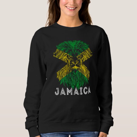 Jamaica Jamaican Flag Lion Head Carriboon Pride Ro Trui (Voorkant)